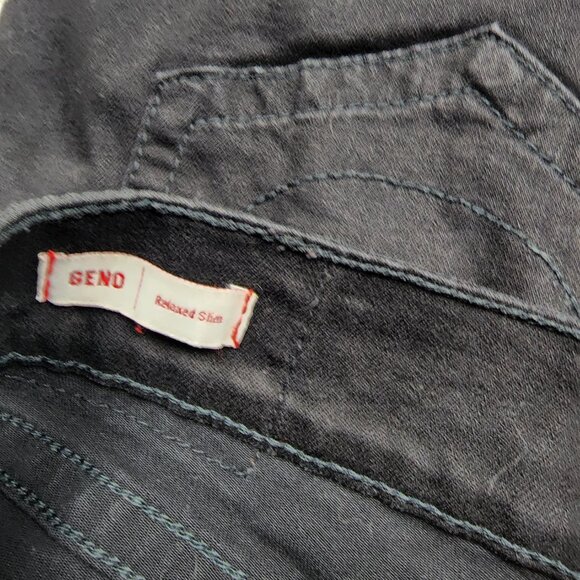 True Religion Jeans Men 44x33 Geno Relaxed Slim Flap Pockets Denim Pants Black - Picture 11 of 11